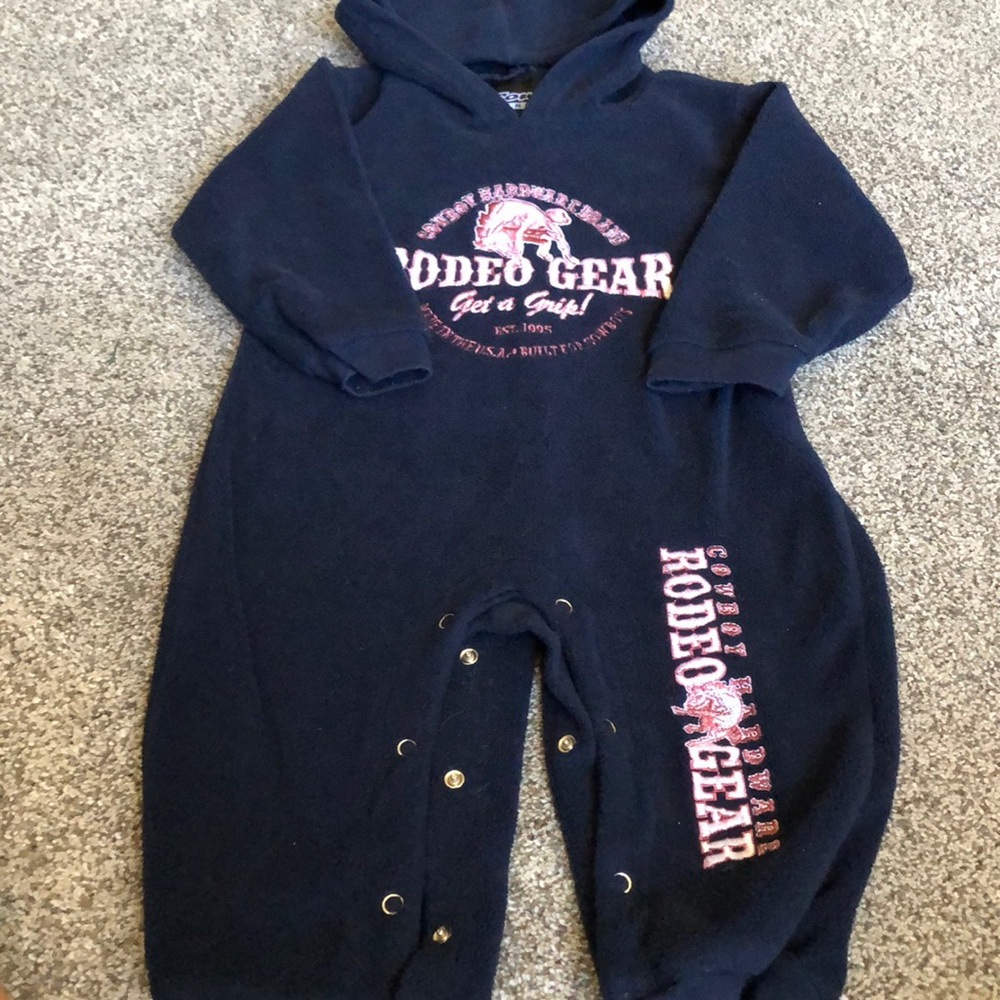 Cowboy Hardware 12m fleece onesie